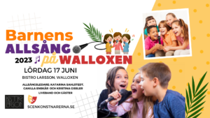 Barnens Allsång på Walloxen i Knivsta. Arrangeras av Scenkonstnärerna i samarbete med Bistro Larsson och Visit Knivsta.